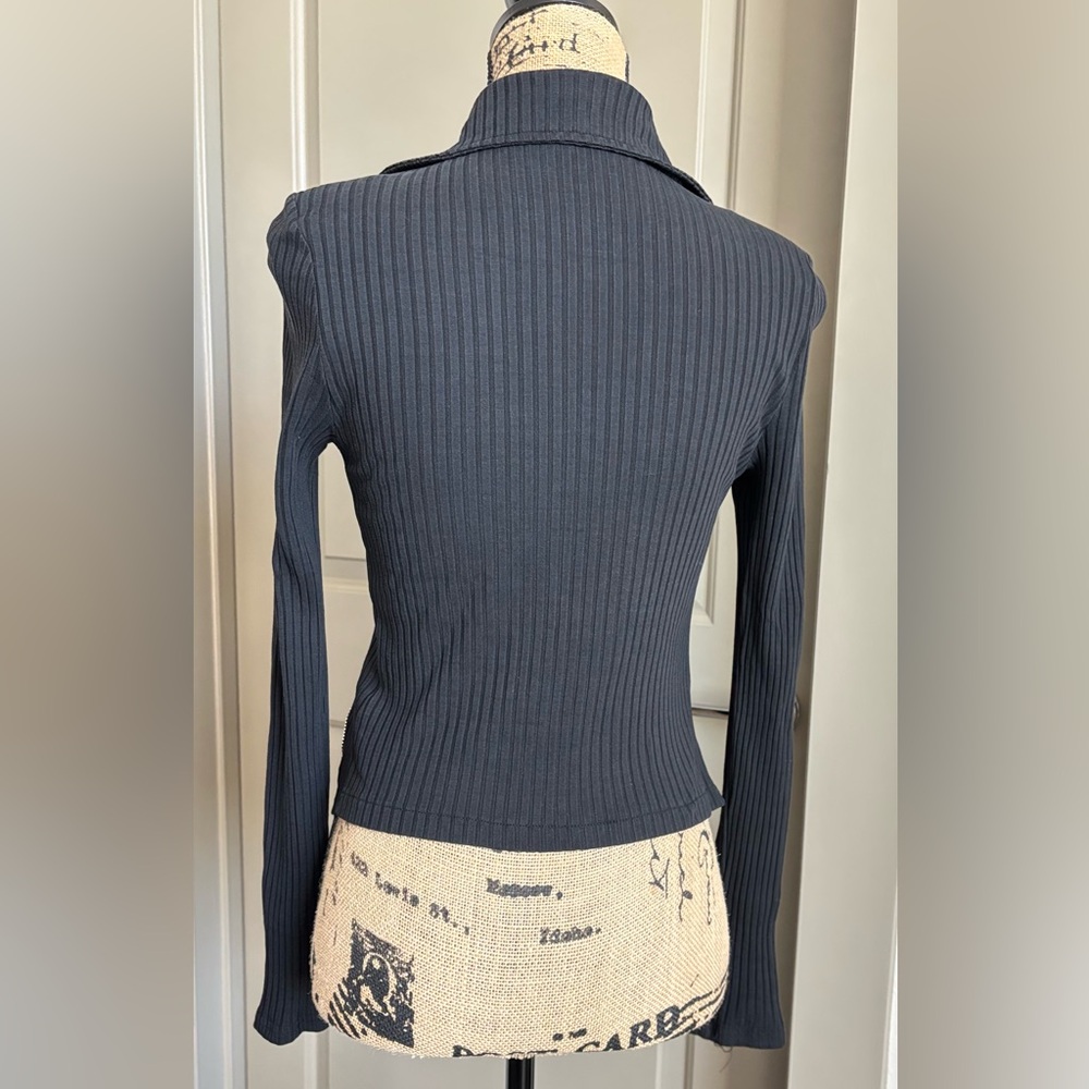 FASHION NOVA Black Cable Knit Zip Sweater - Picture 6 of 6